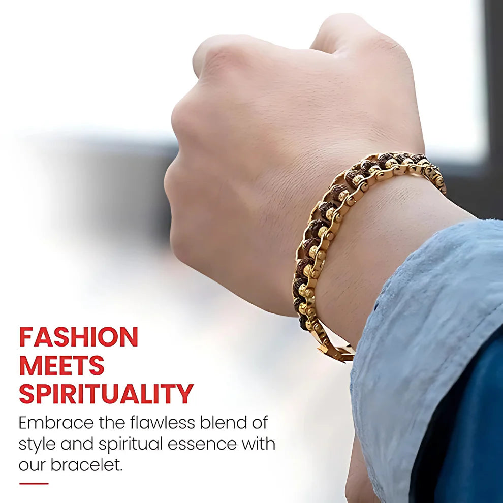 Original Gold Plated Modern Rudraksha Bracelet