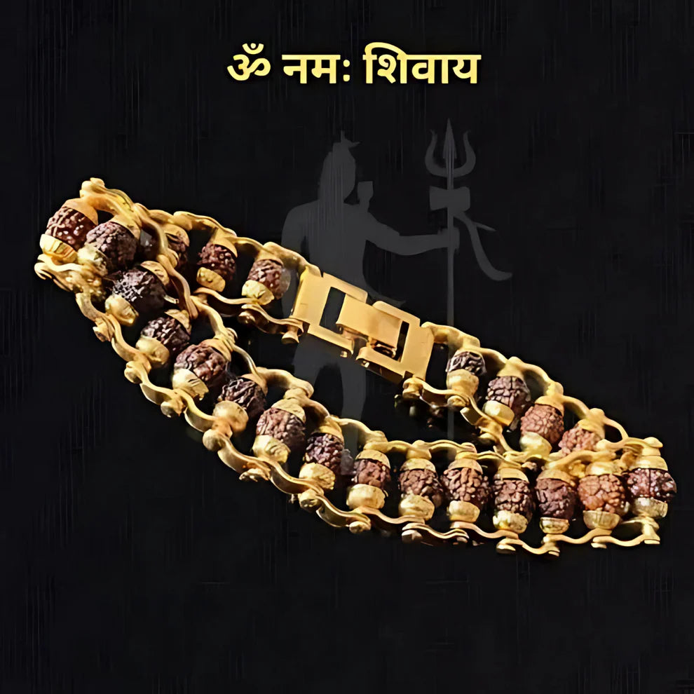 Original Gold Plated Modern Rudraksha Bracelet