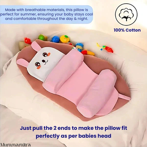 Baby Shaping Head Support Pillow | Adjustable Fit | Cotton-Soft Sleep Pillow