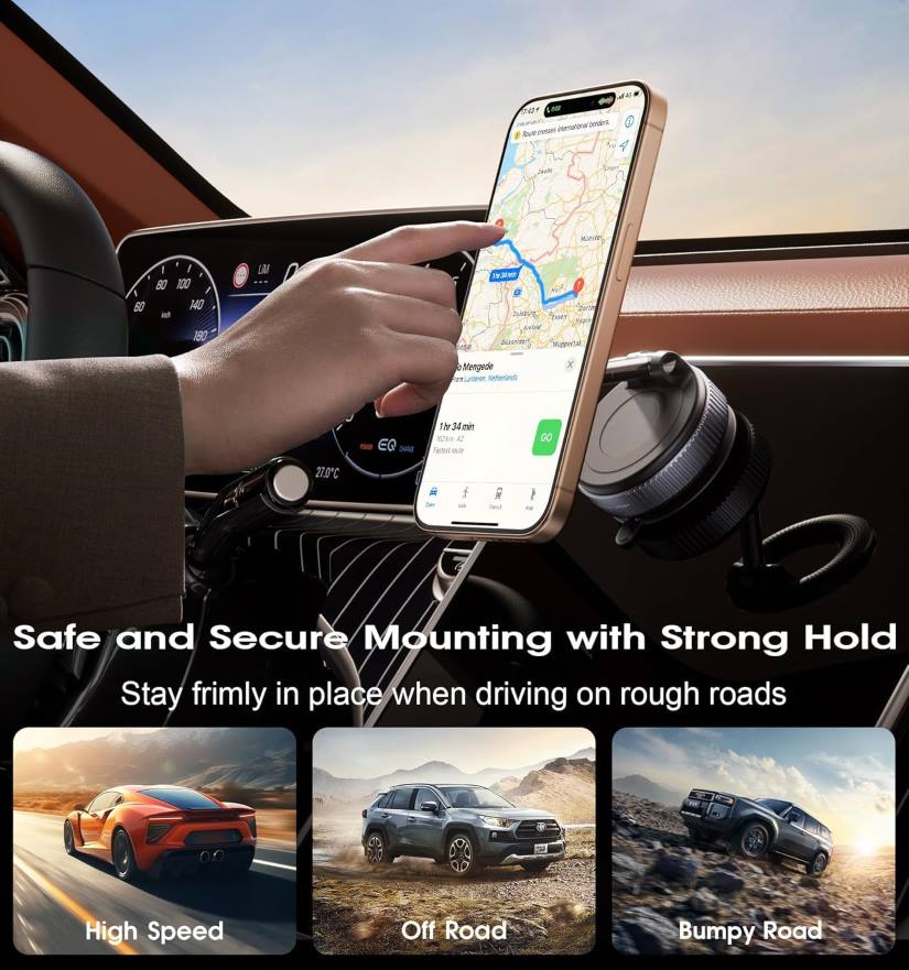 Magnetic Car Mount with Ultra Vacuum Suction Cup