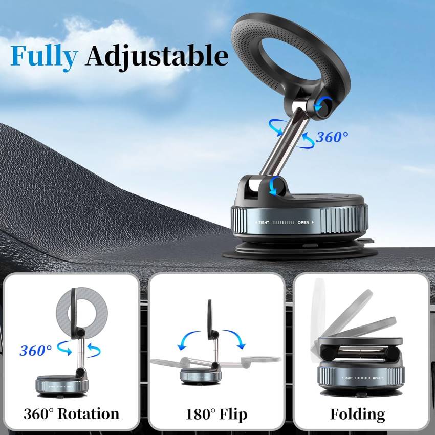 Magnetic Car Mount with Ultra Vacuum Suction Cup