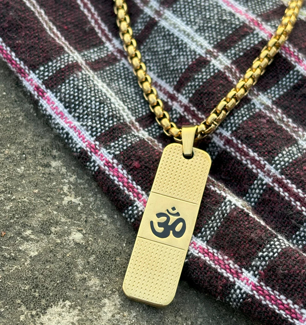 Premium Gold-Polish Om and Ram necklace ( Buy 1 Get 1 Free )